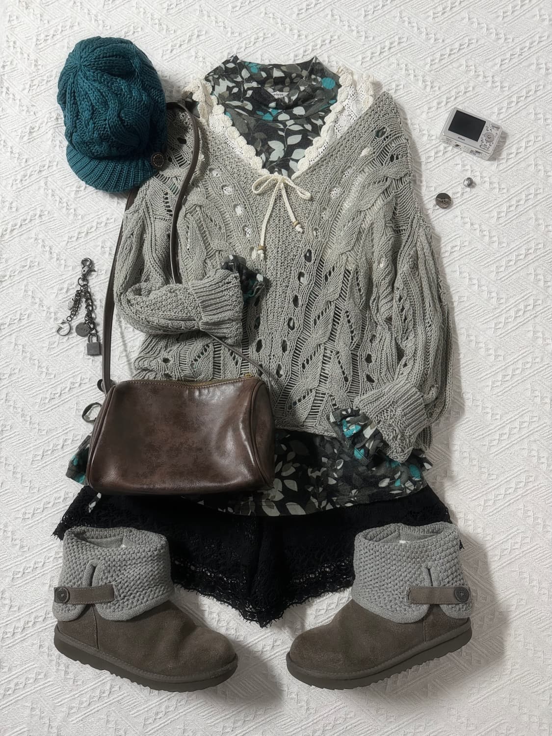 울 원피스 크로셰 니트 팬츠 4pcs SET 상품이미지1