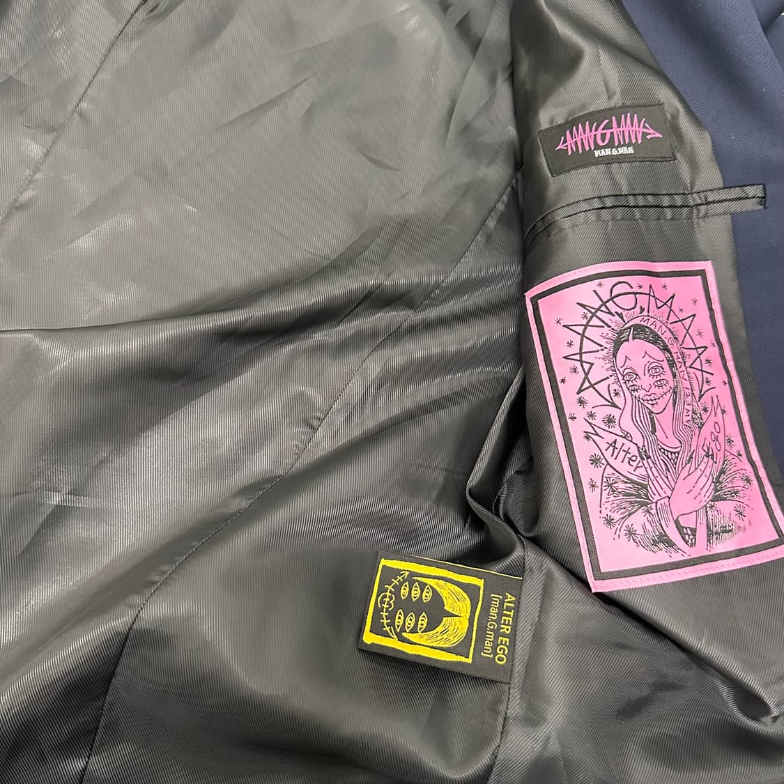 그라피스트 만지 man.g 스켈레톤 자켓 네이비 F 상품이미지8