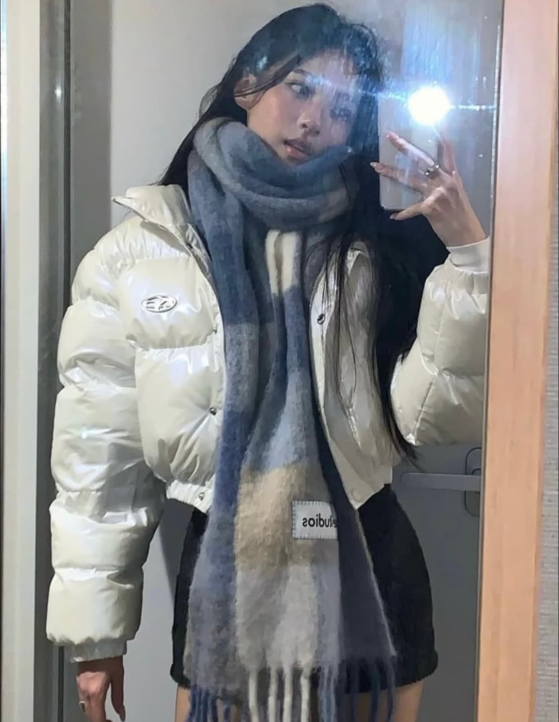 카키포인트 숏패딩 아이보리 상품이미지1