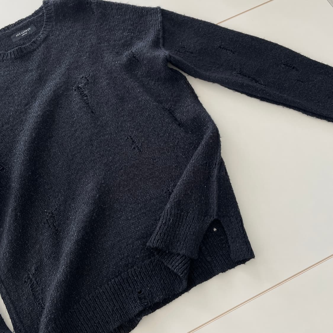 올세인츠 블랙 데미지 니트 상품이미지7