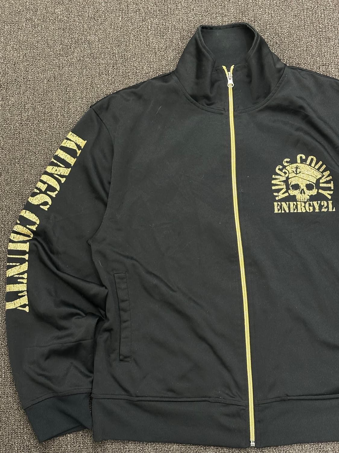 L)Japanese vintage 스컬 글리터 프린팅 트랙탑 져지 상품이미지2