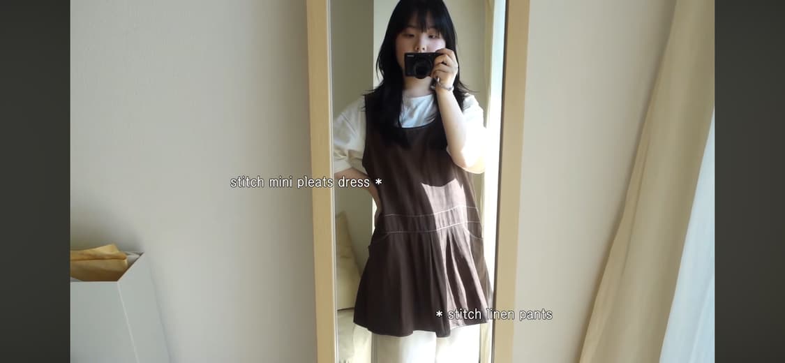 폴트 원피스브라운+리넨팬츠 일괄 (연늘 착용) 상품이미지1