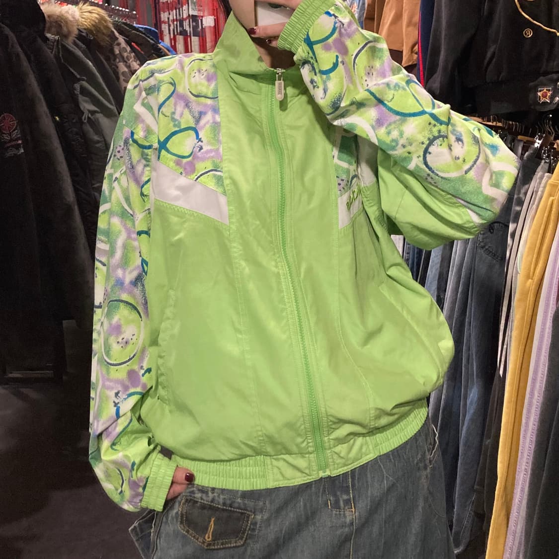 [IM]아디다스 패턴 바람막이 그린 상품이미지2