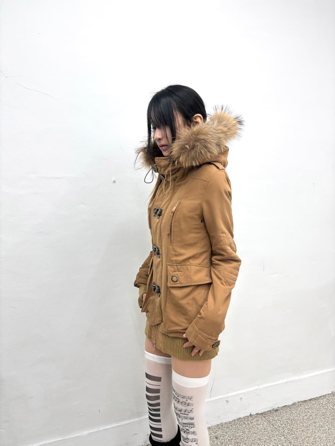 Sly carmel fur hood jacket   상품이미지4