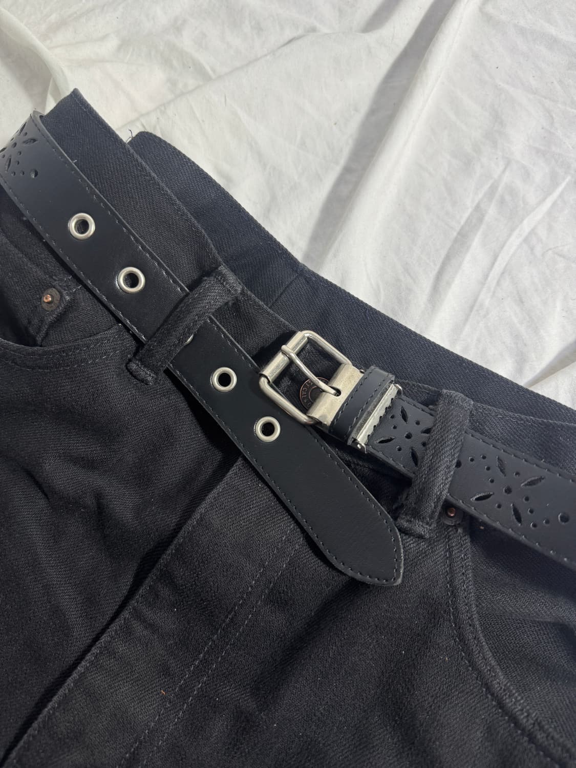 빈티지 펀칭 레더 벨트 상품이미지3