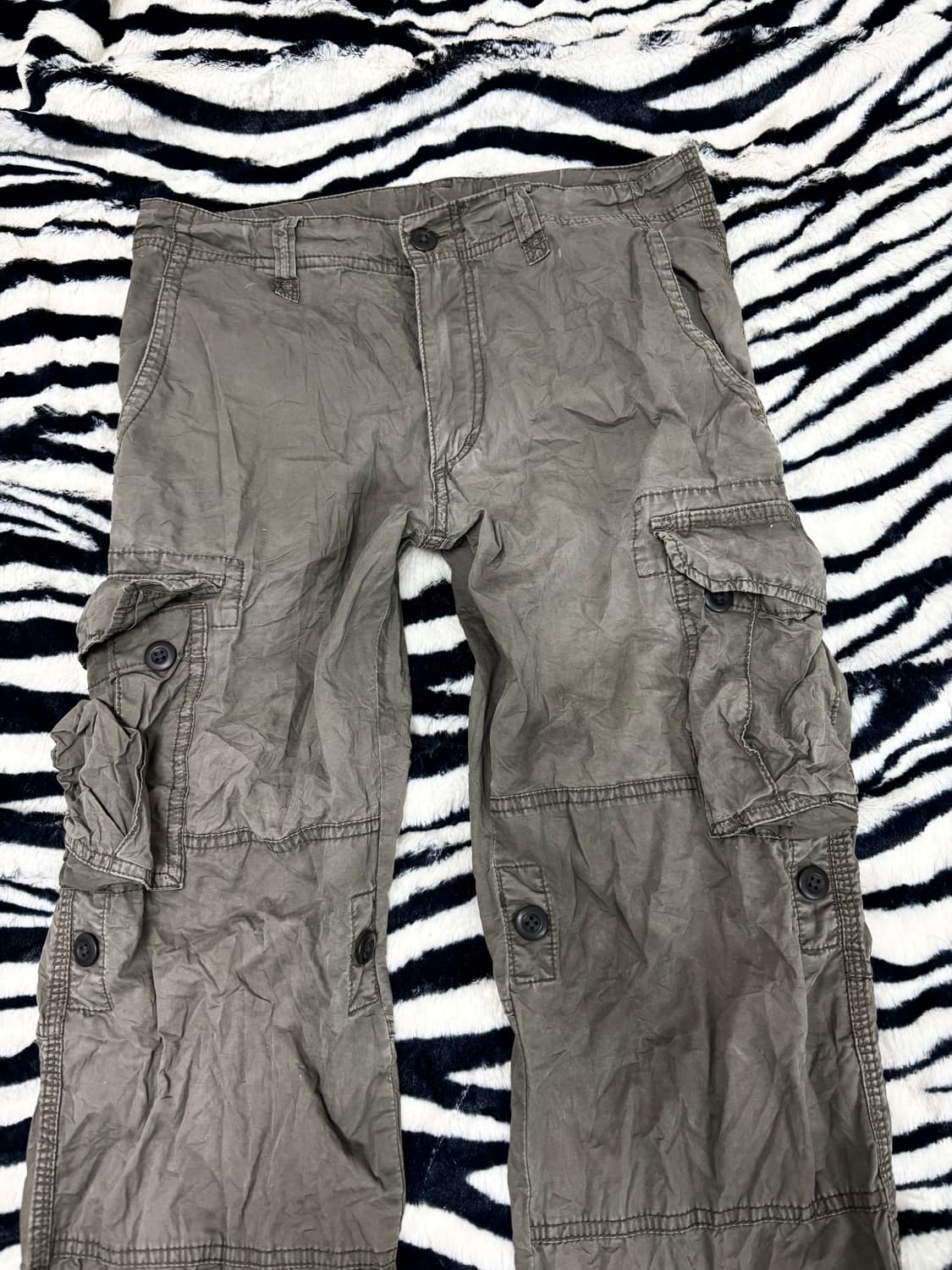 Grunge Mood Khaki Cargo Pants 상품이미지6