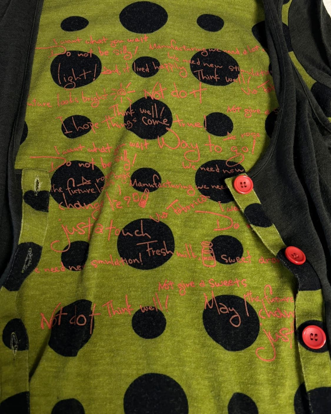 (이체시에눌) 일본 모리걸 갸루 도트 레터링 디테일 바선생 레이어드긴팔티 상품이미지4