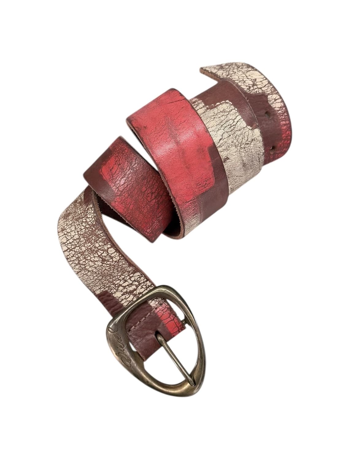 디젤 빈티지 페인팅 레더 벨트 상품이미지3