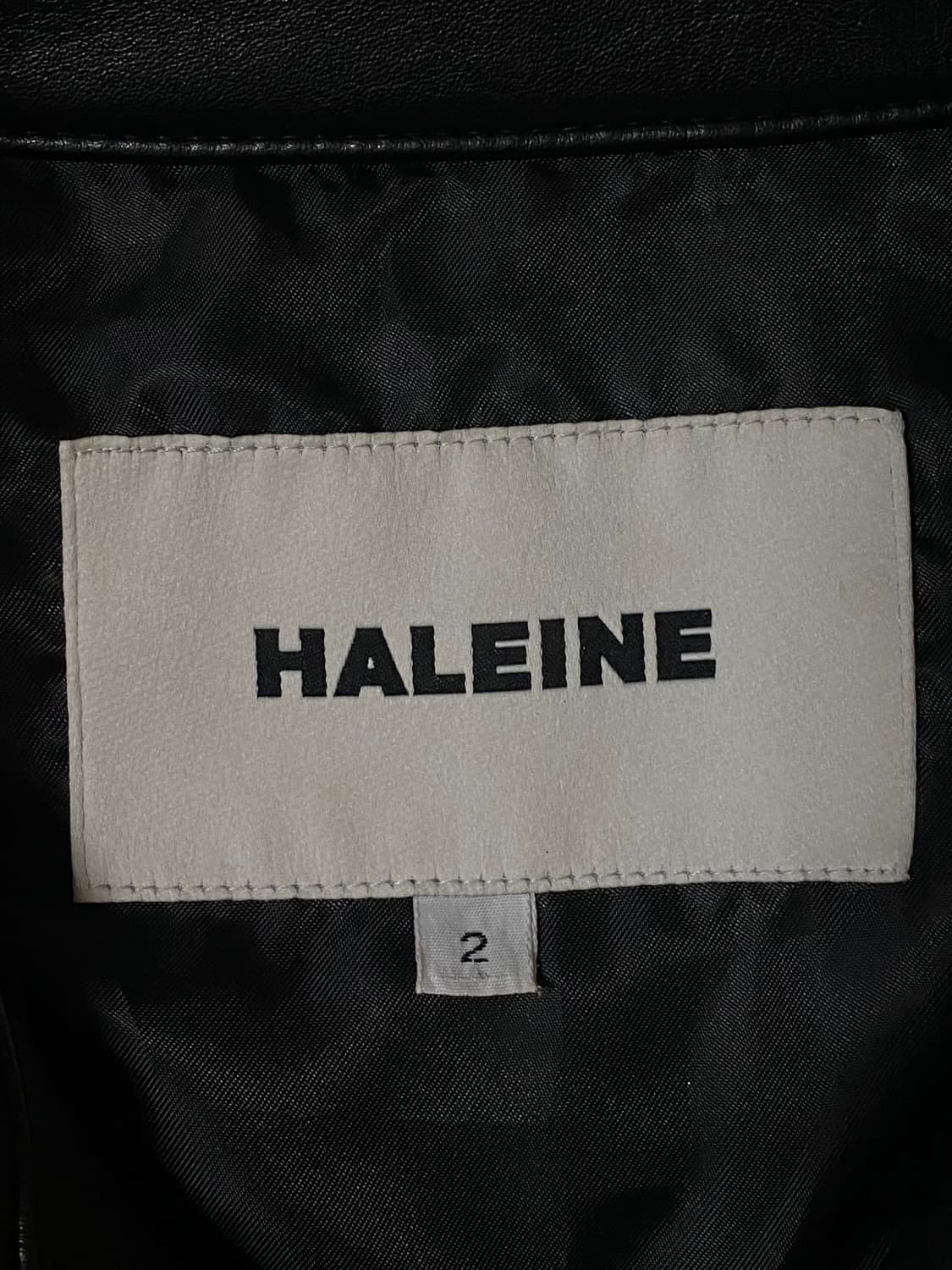 Haleine 알렌느 패치드 3D 포우 레더 레이싱 자켓 블랙 2 상품이미지3