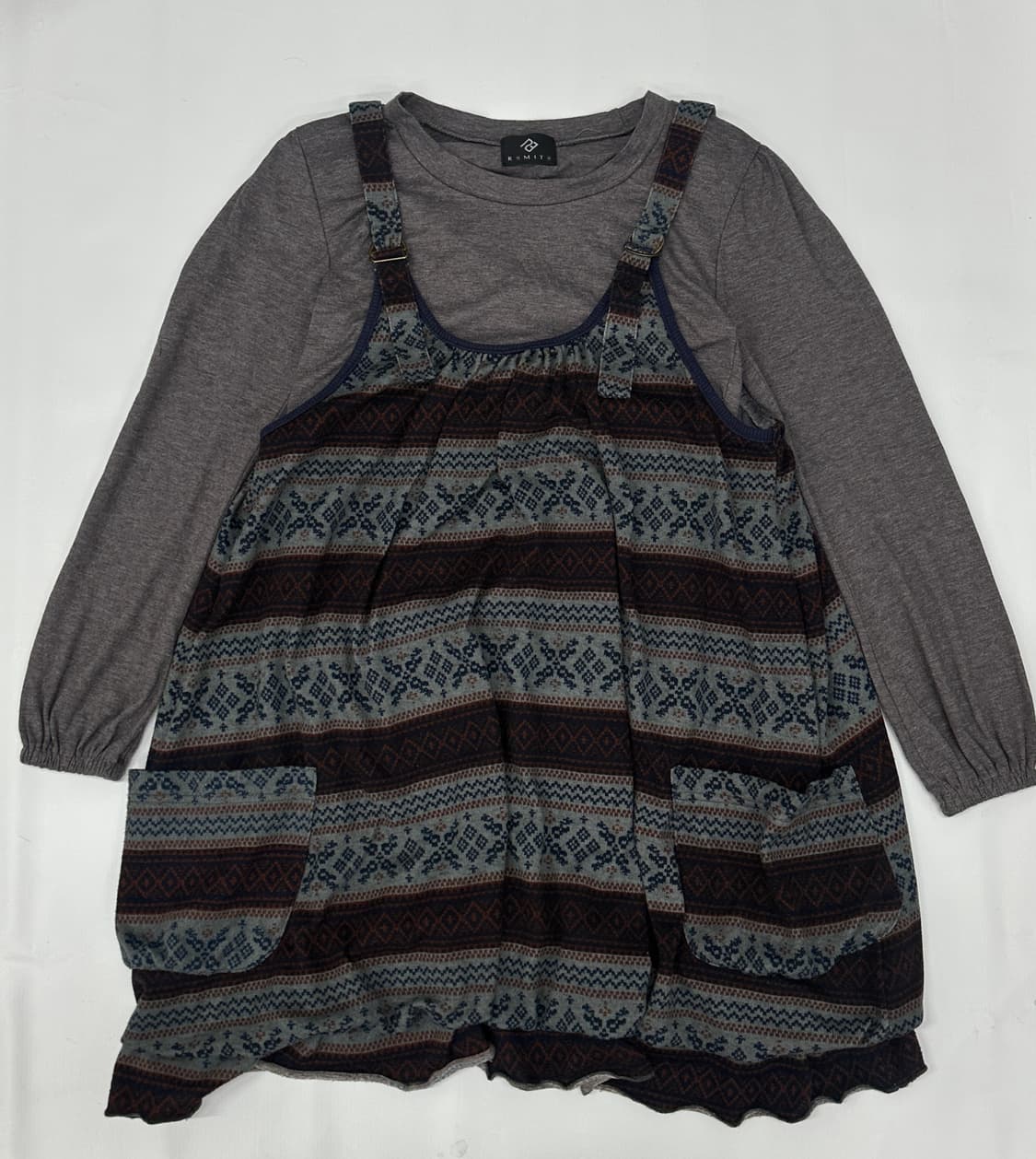 🪶하구미의 펌킨 에스닉 코디세트🪶 호박치마 그런지 레이어드 원피스 상품이미지3