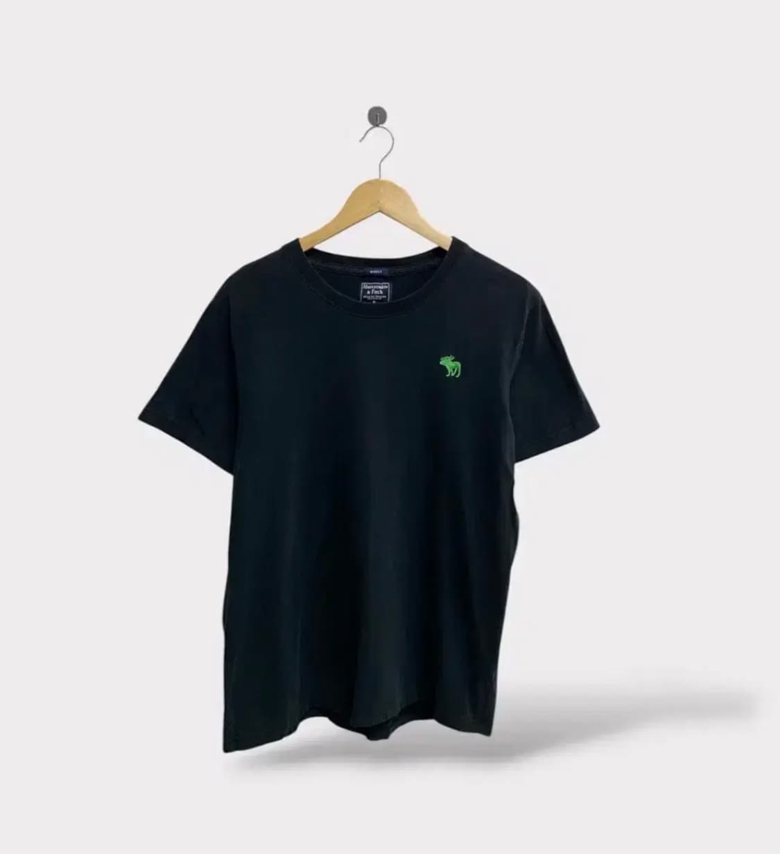  아베크롬비 A&F 녹색 무스 로고 반팔티 L 상품이미지1