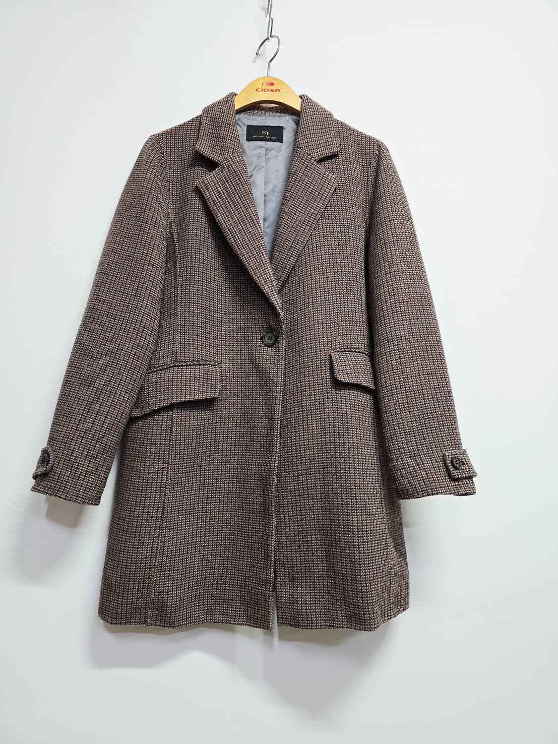 SI  체크 하프 코트 상품이미지1