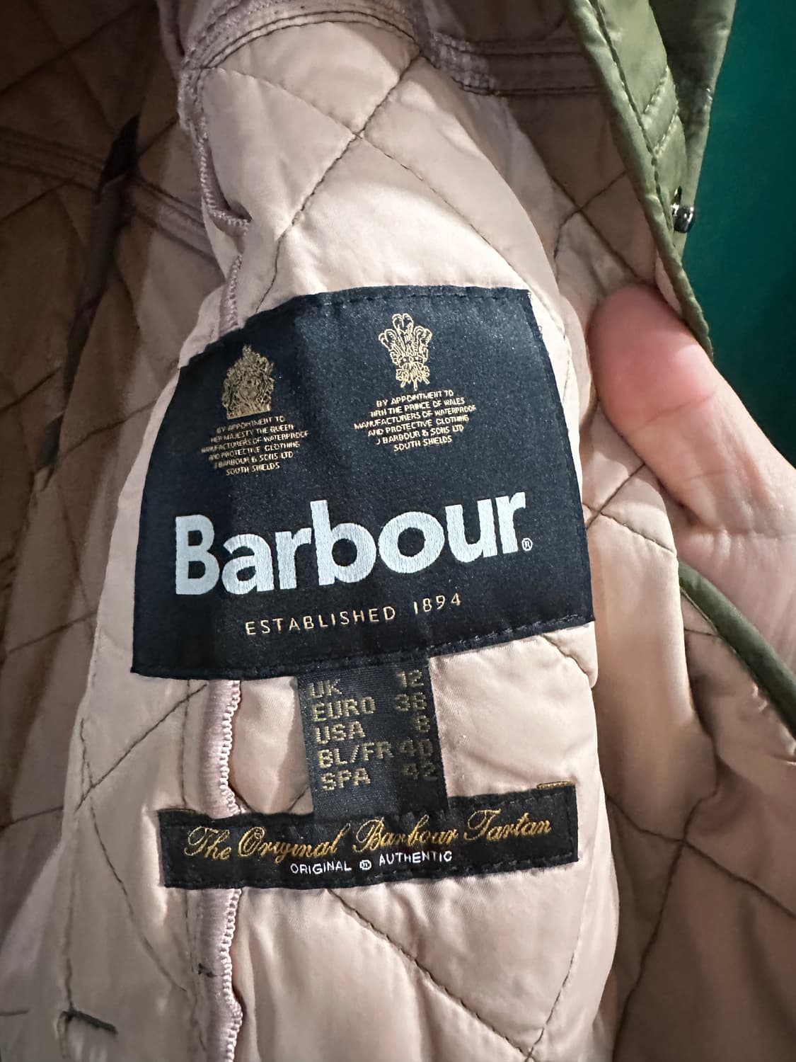 바버 여성 퀼팅자켓 올리브그린 상품이미지5