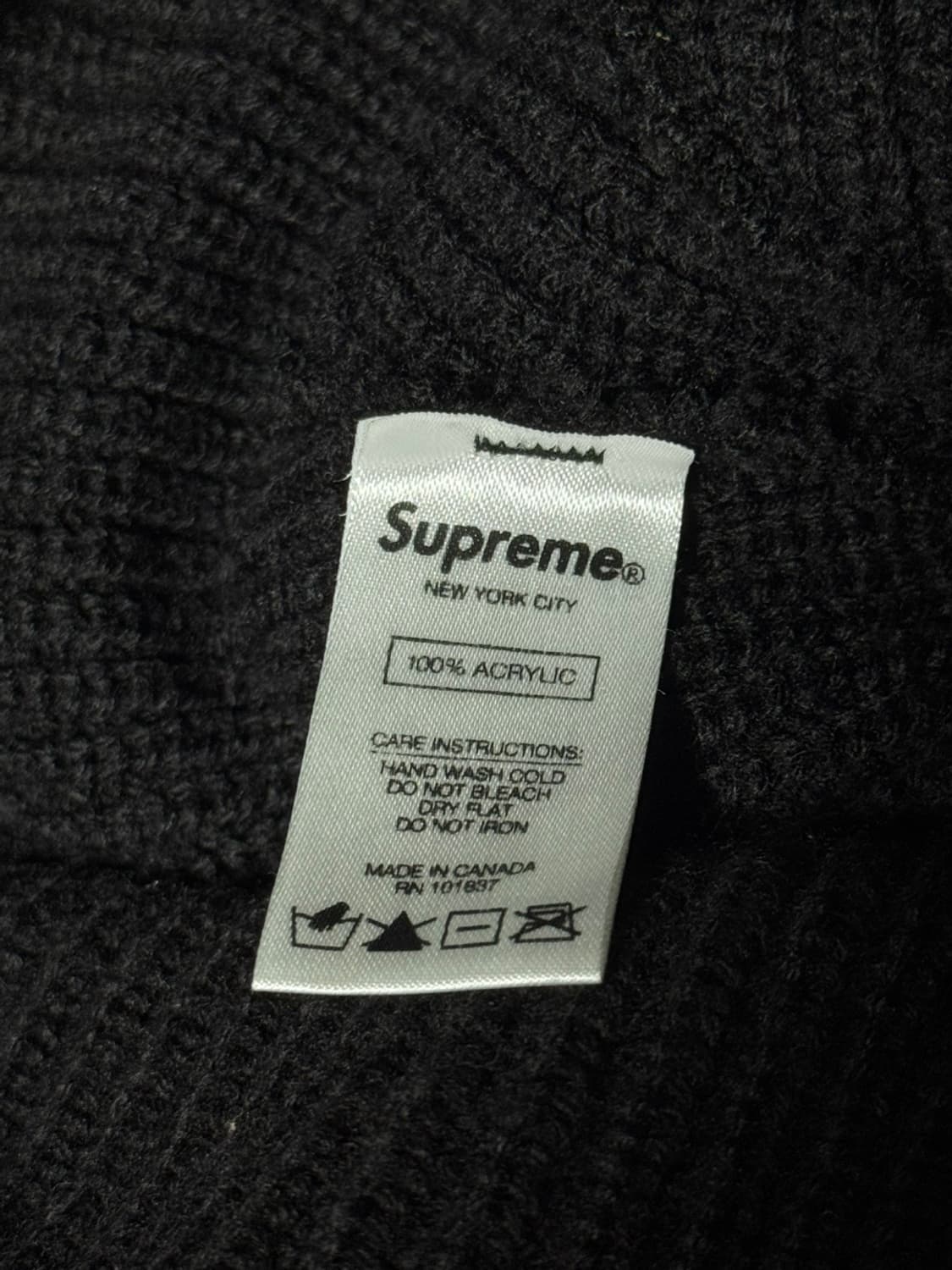 슈프림 로고 비니 블랙 (OS) 상품이미지3