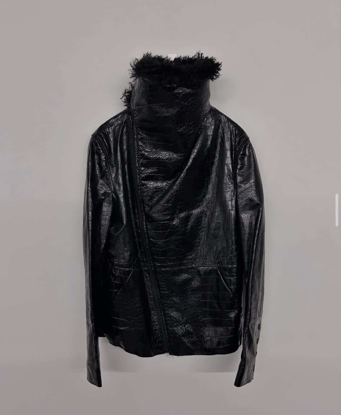 206homme 하이넥 사선 비대칭 레더자켓 상품이미지3