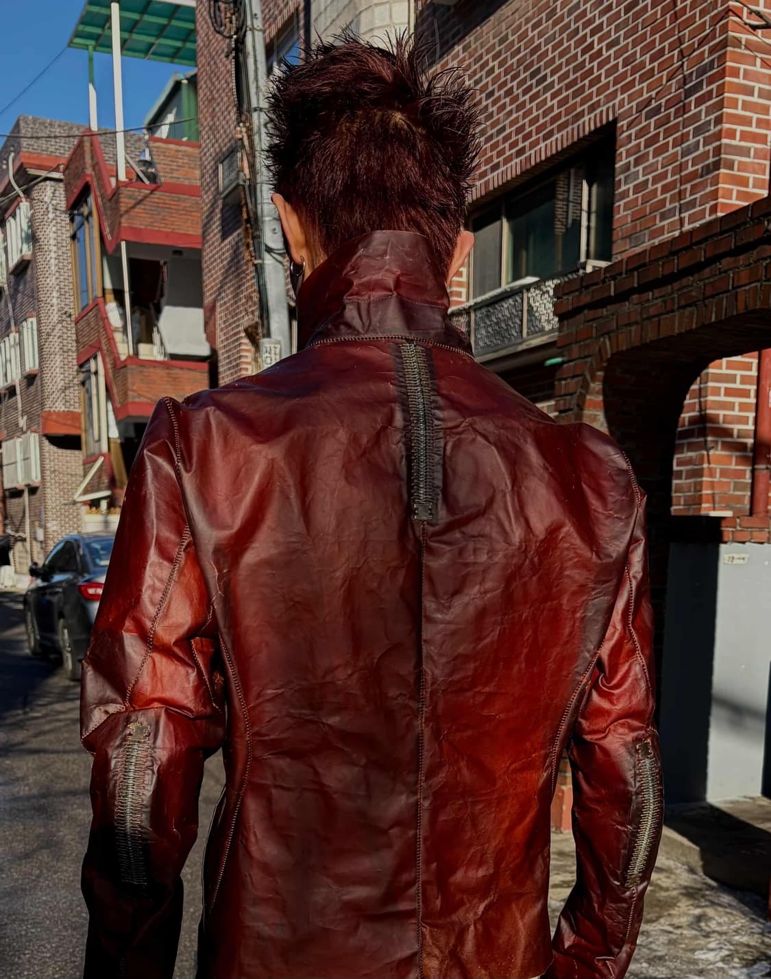 급처 일주일간만 아이작 세럼 isaac sellam 투명 레더 자켓 L 상품이미지1