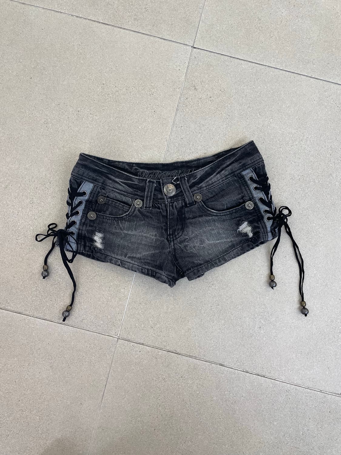 아일렛 데님 숏츠 상품이미지1