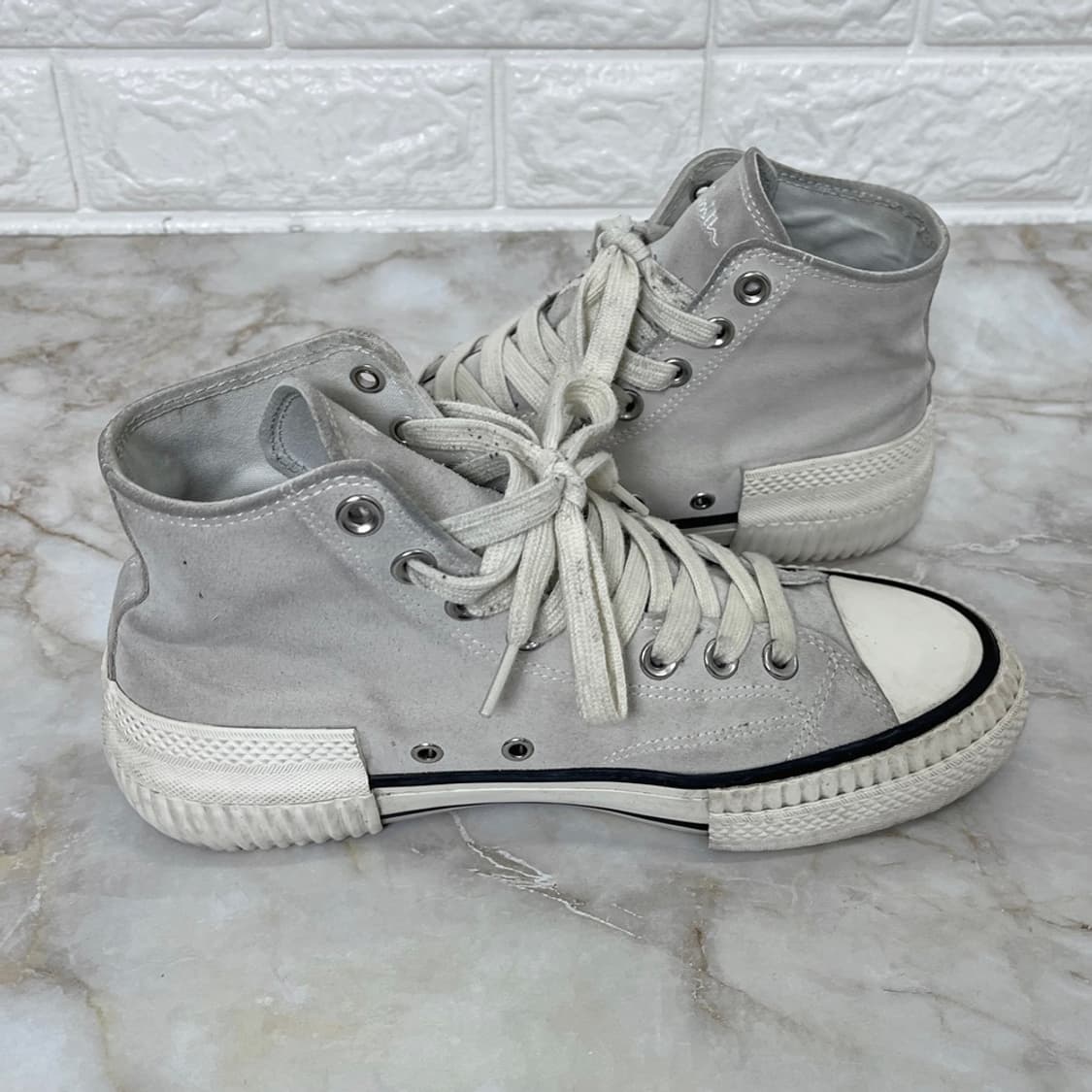 Paul Smith 스웨이드 하이탑 스니커즈 라이트그레이 UK6 상품이미지4