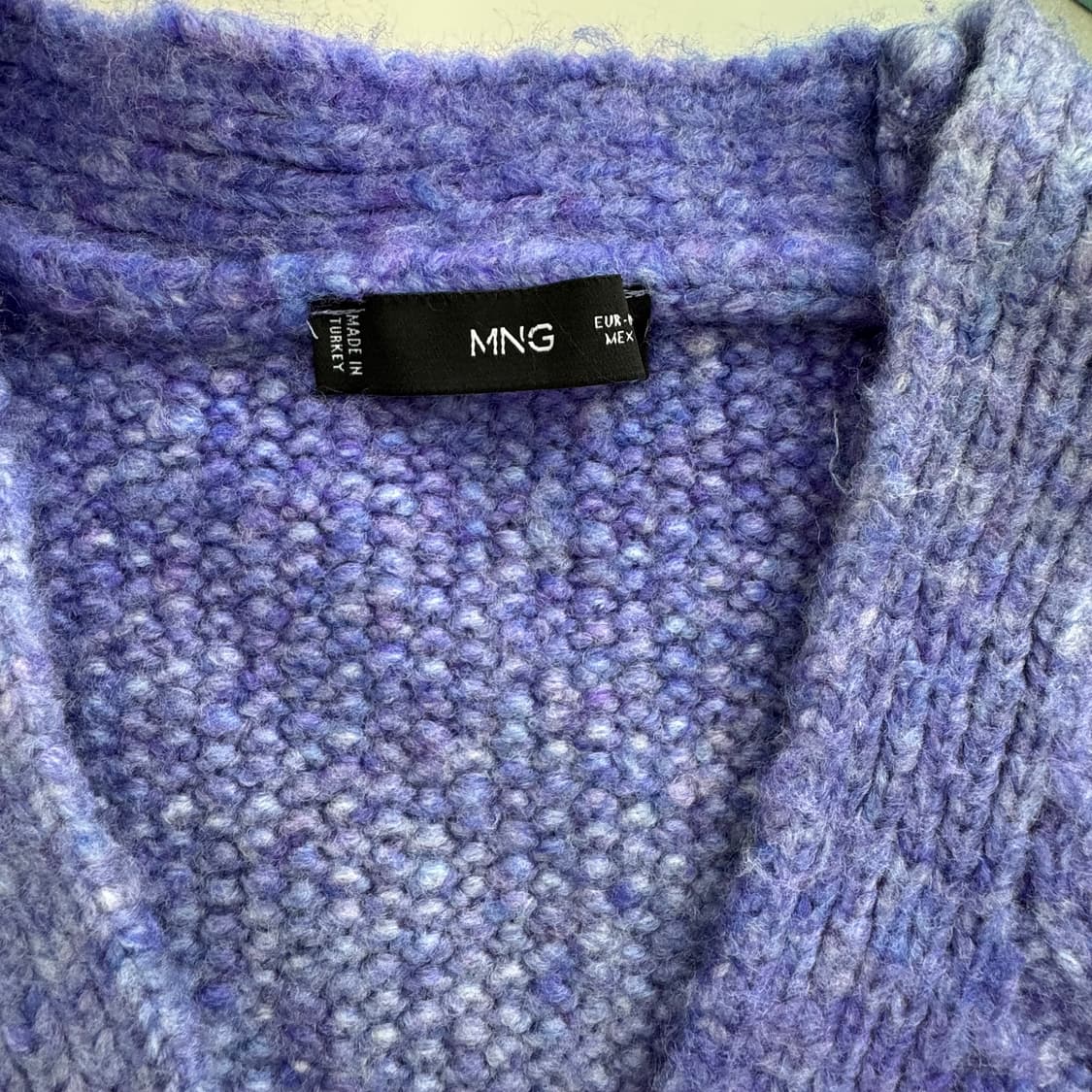 망고 퍼플 케이블 니트가디건 상품이미지6