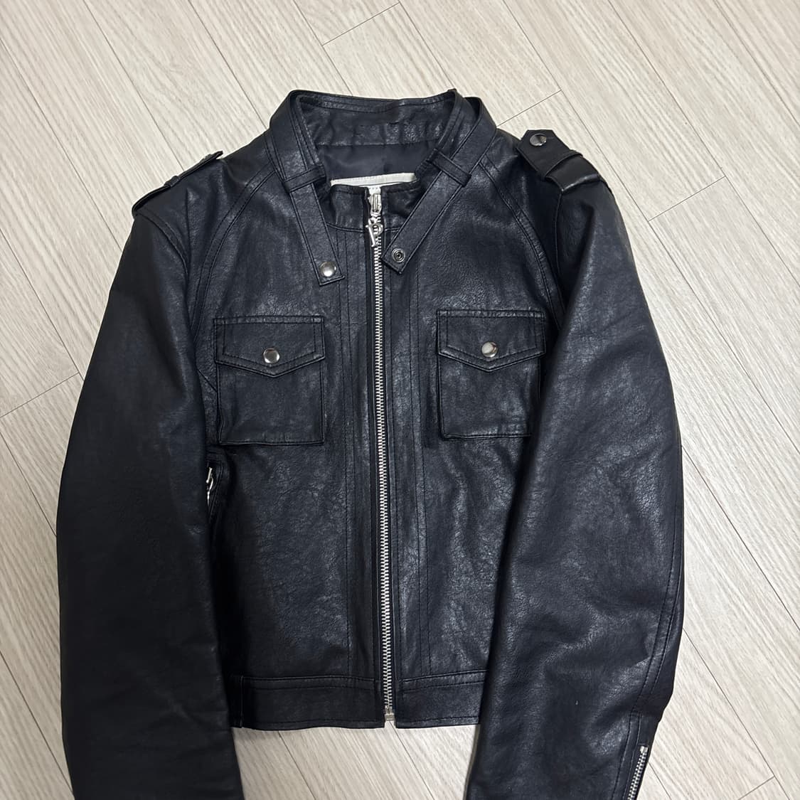 페일제이드 모토 레이서 레더 자켓 블랙 상품이미지6