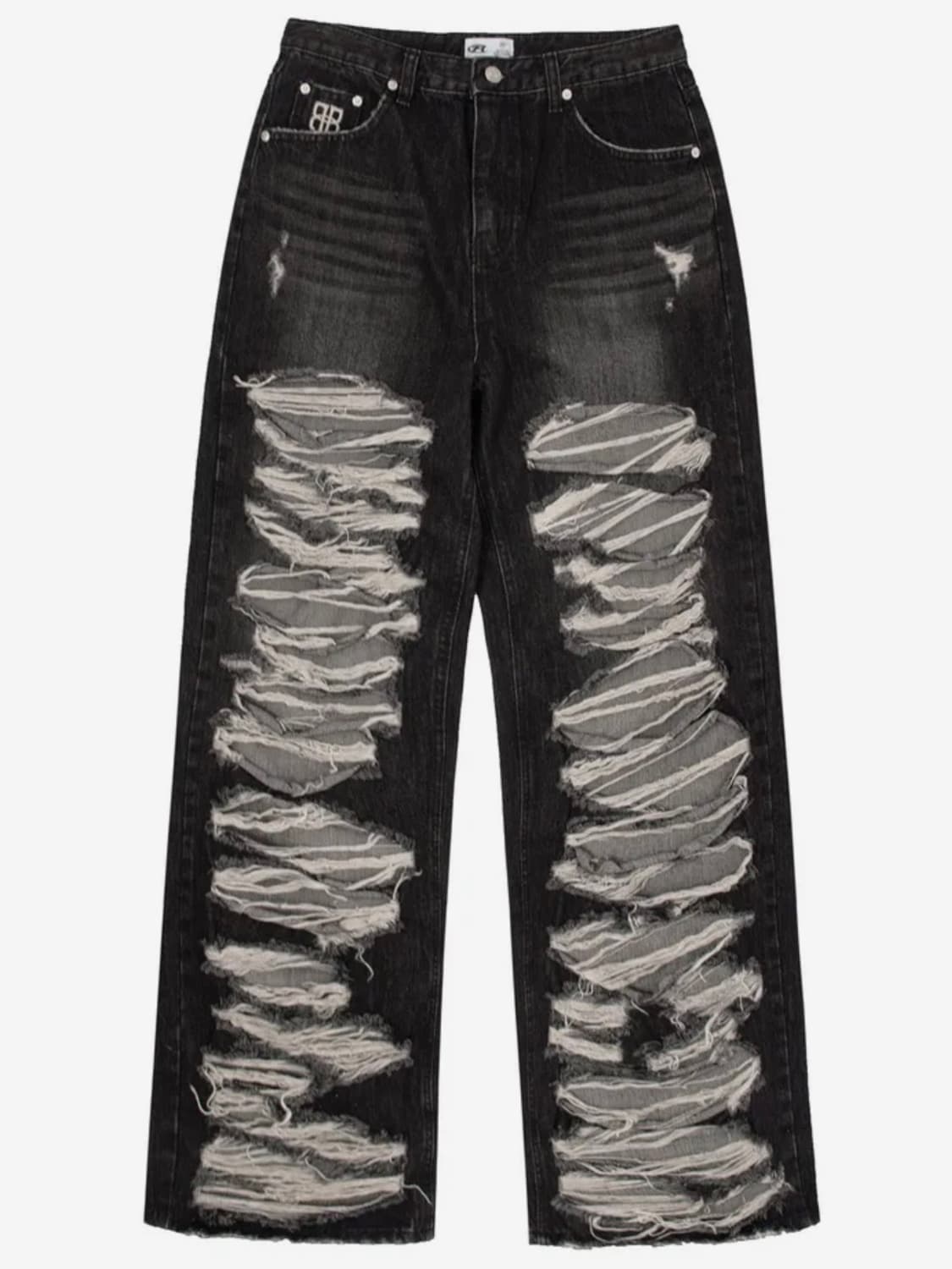 락케이크 Pia Damage Wide Jeans S사이즈 상품이미지1