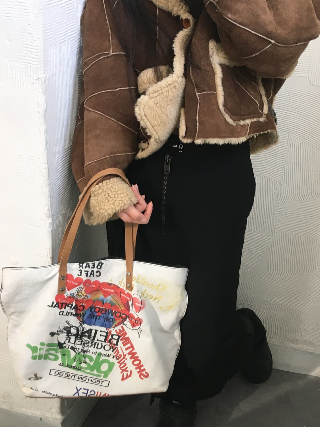 Vivienne Westwood 비비안웨스트우드 프린트 레더 토트백 상품이미지1