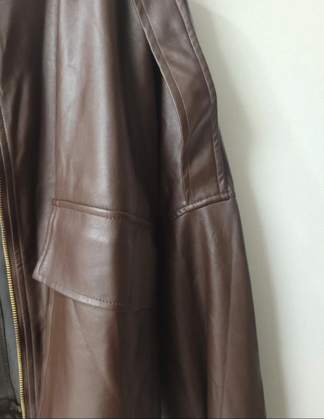 NA-KD 브라운 인조 레더 자켓 판매해요 상품이미지4