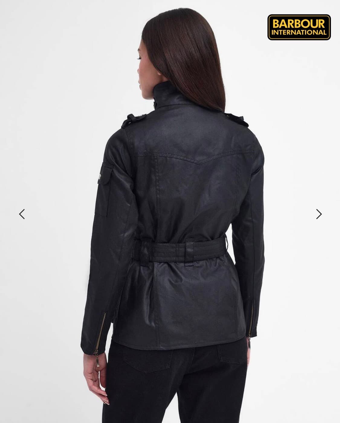 바버 인터네셔널 왁스 자켓 블랙[UK 8] 상품이미지2