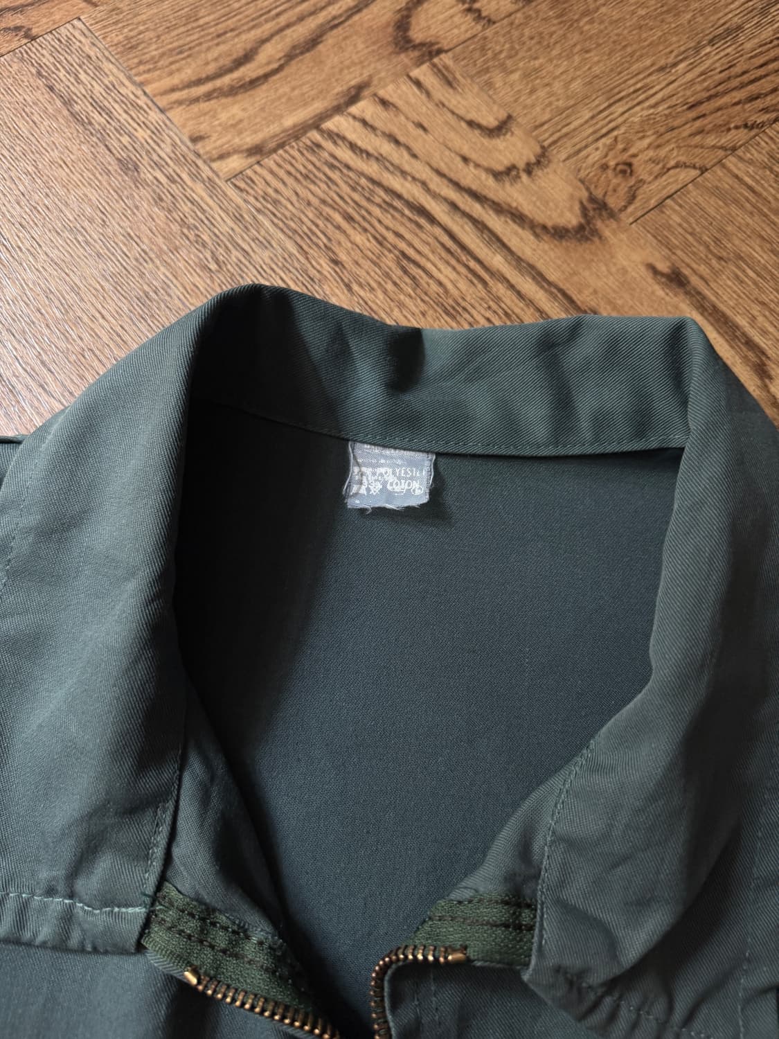 [XL]90's 빈티지 파인그린 메카닉 프렌치 워크 자켓 상품이미지2