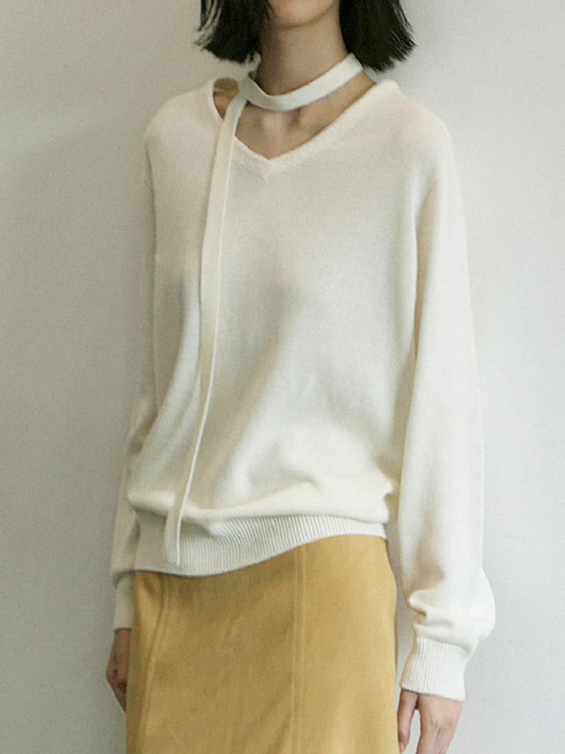 르누이 홀가먼트 Emillie scarf knit (Ivory) 상품이미지2