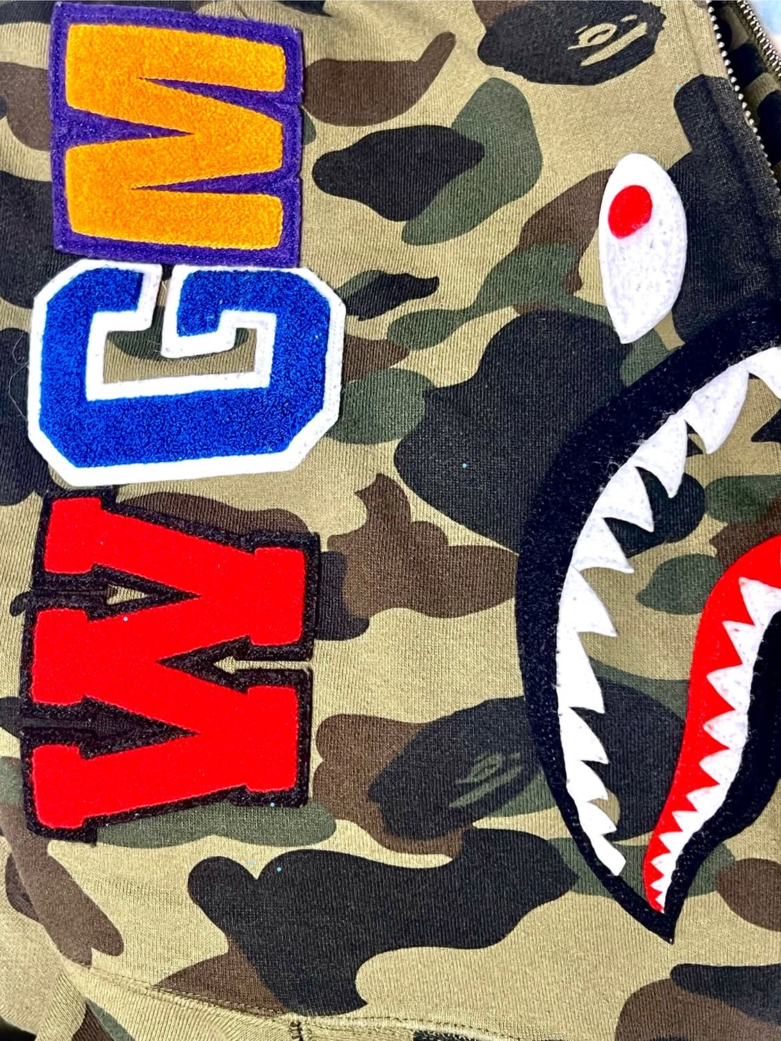 베이프 카모 샤크 후드집업 녹계 상품이미지2