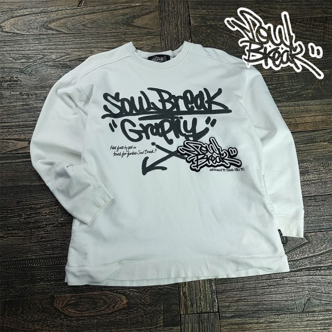 [SOULBREAK 재팬] 올드스쿨 빈티지 맨투맨 아이보리 M19942 상품이미지1