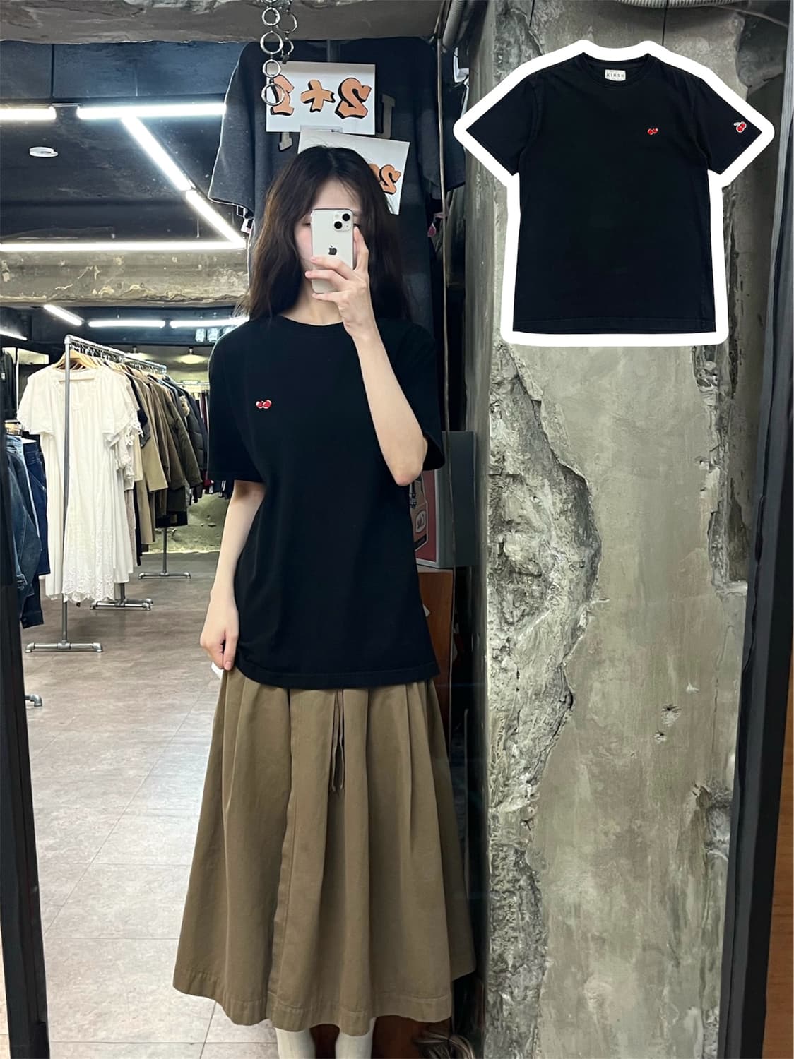 키르시 반팔티 블랙 #csz4081 상품이미지1