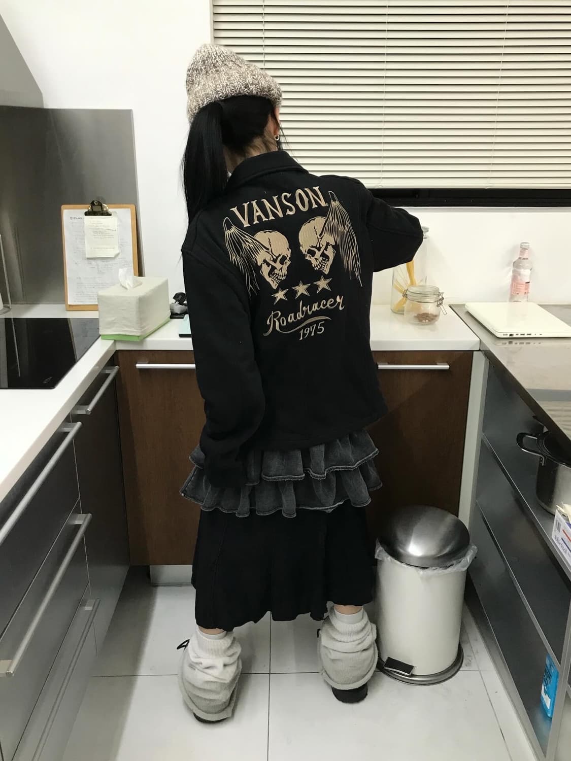 Vanson Skull Embroidery Cotton Rider JK 상품이미지4