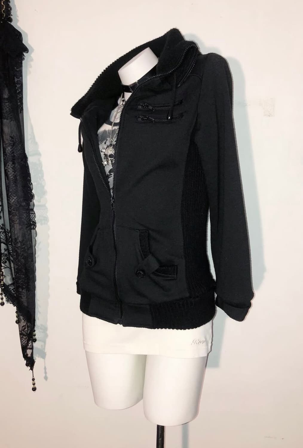 00s 하이넥 아우터 자켓 오피움 락시크 y2k 상품이미지1