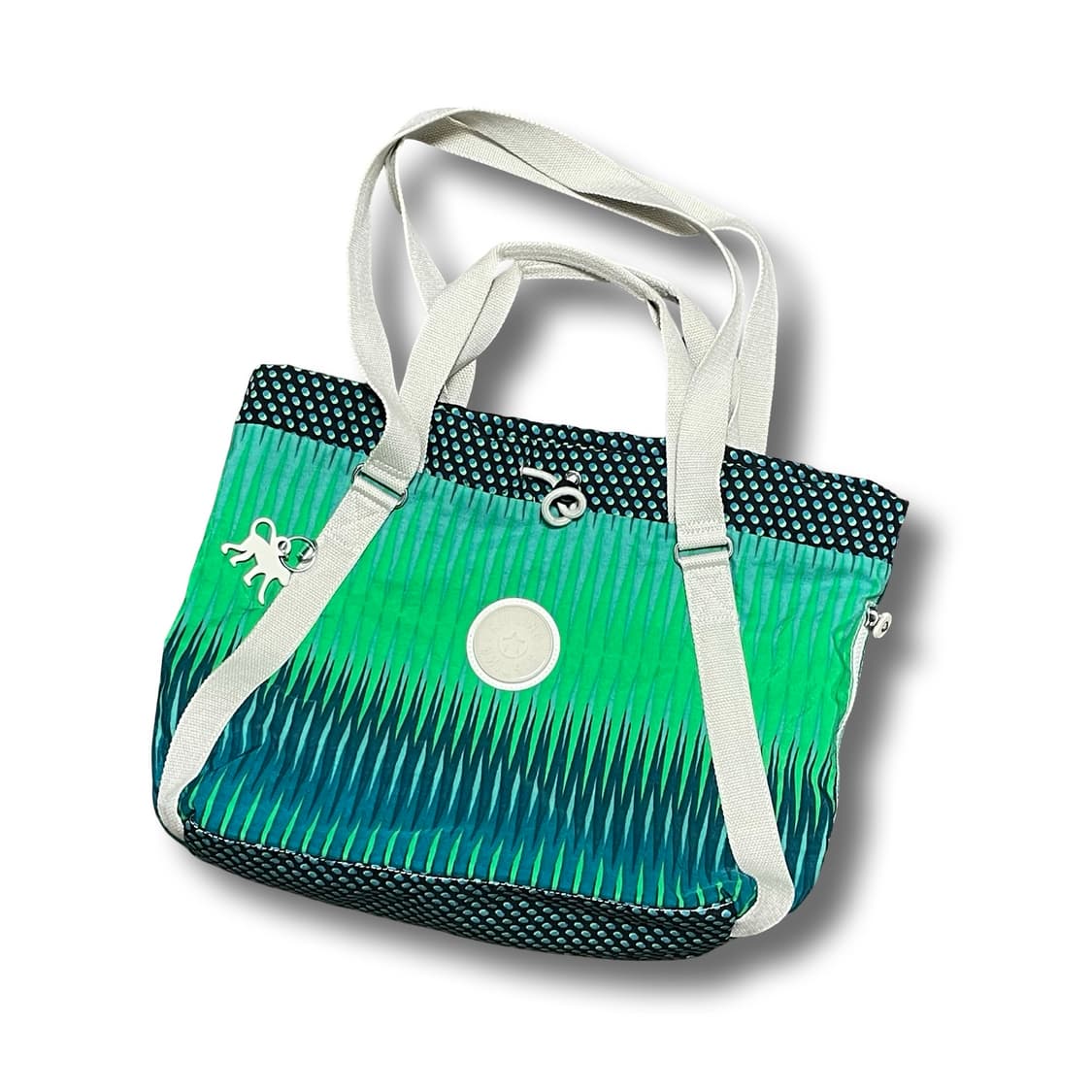 키플링 그린/블루 패턴 토트백 상품이미지1