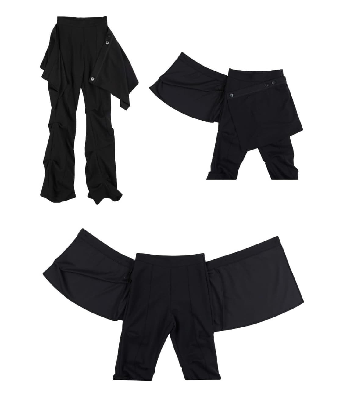 오호스 ojos 랩 오버 턱 팬츠 스커트 팬츠 상품이미지2