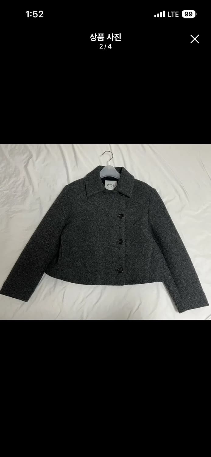 택포) (XS)COS 코스 보일드 울 블렌드 재킷 / 그레이 상품이미지2