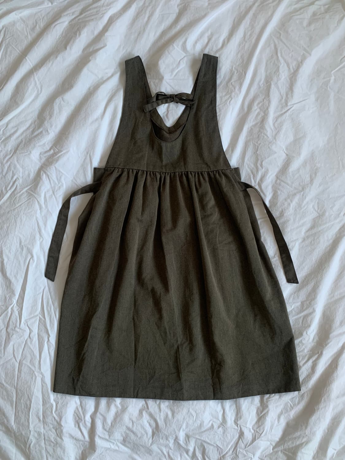 카키 에이프런 원피스 상품이미지6