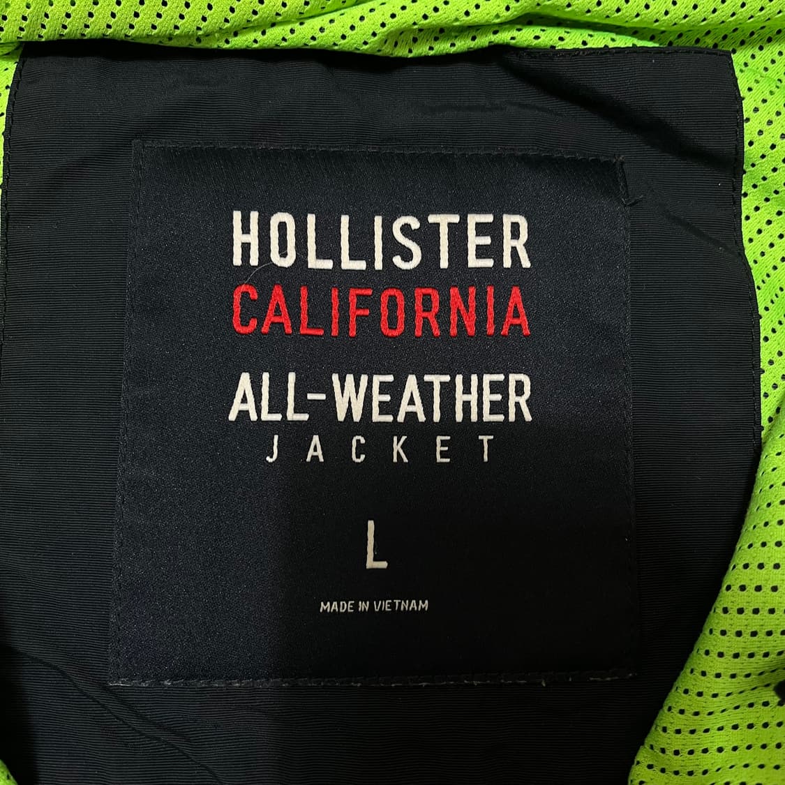 홀리스터 Hollister 로고 자수 후드 바람막이 자켓 L/100 상품이미지5