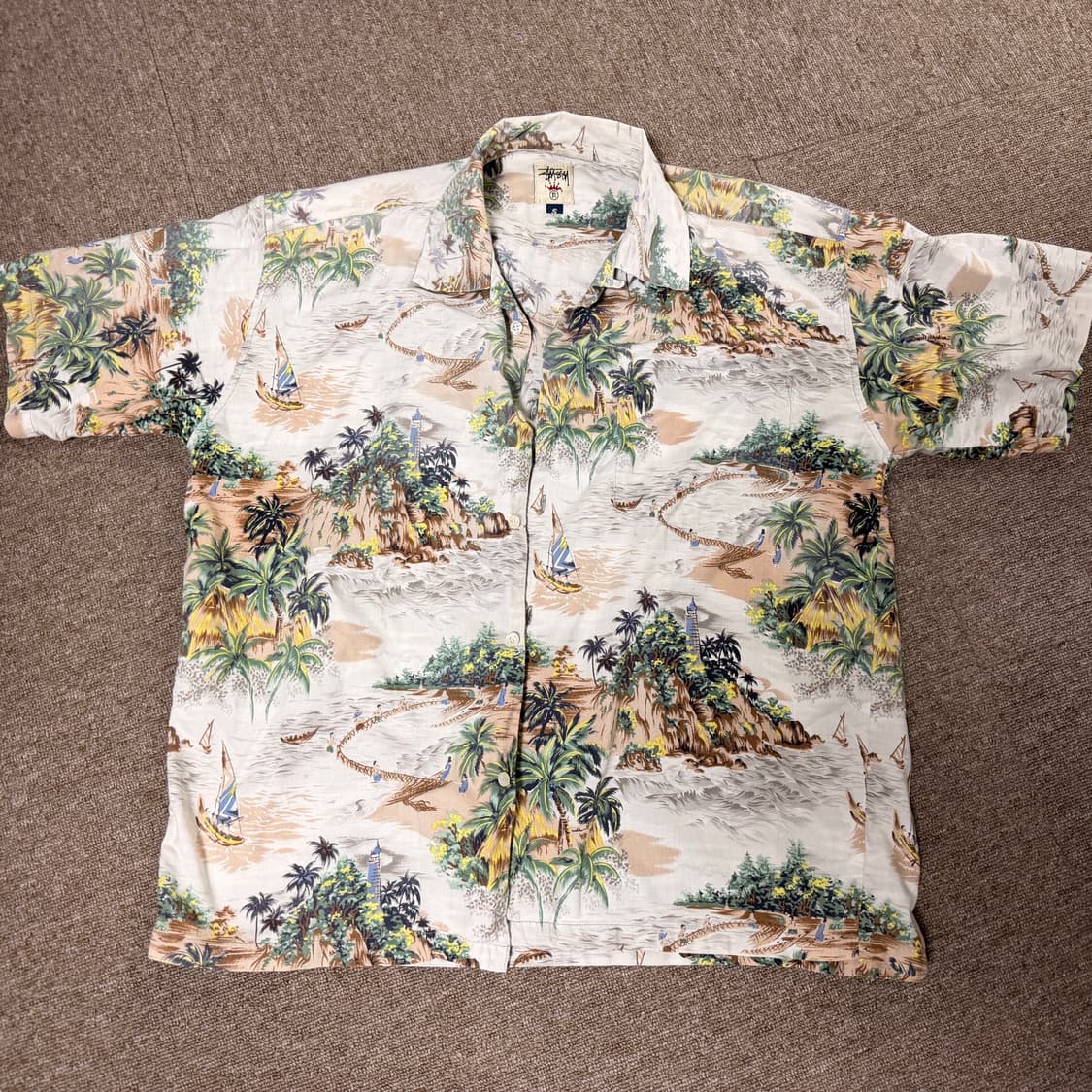 정품S)90s 스투시stussy 포켓 하와이안 반팔셔츠 팔아요 상품이미지1