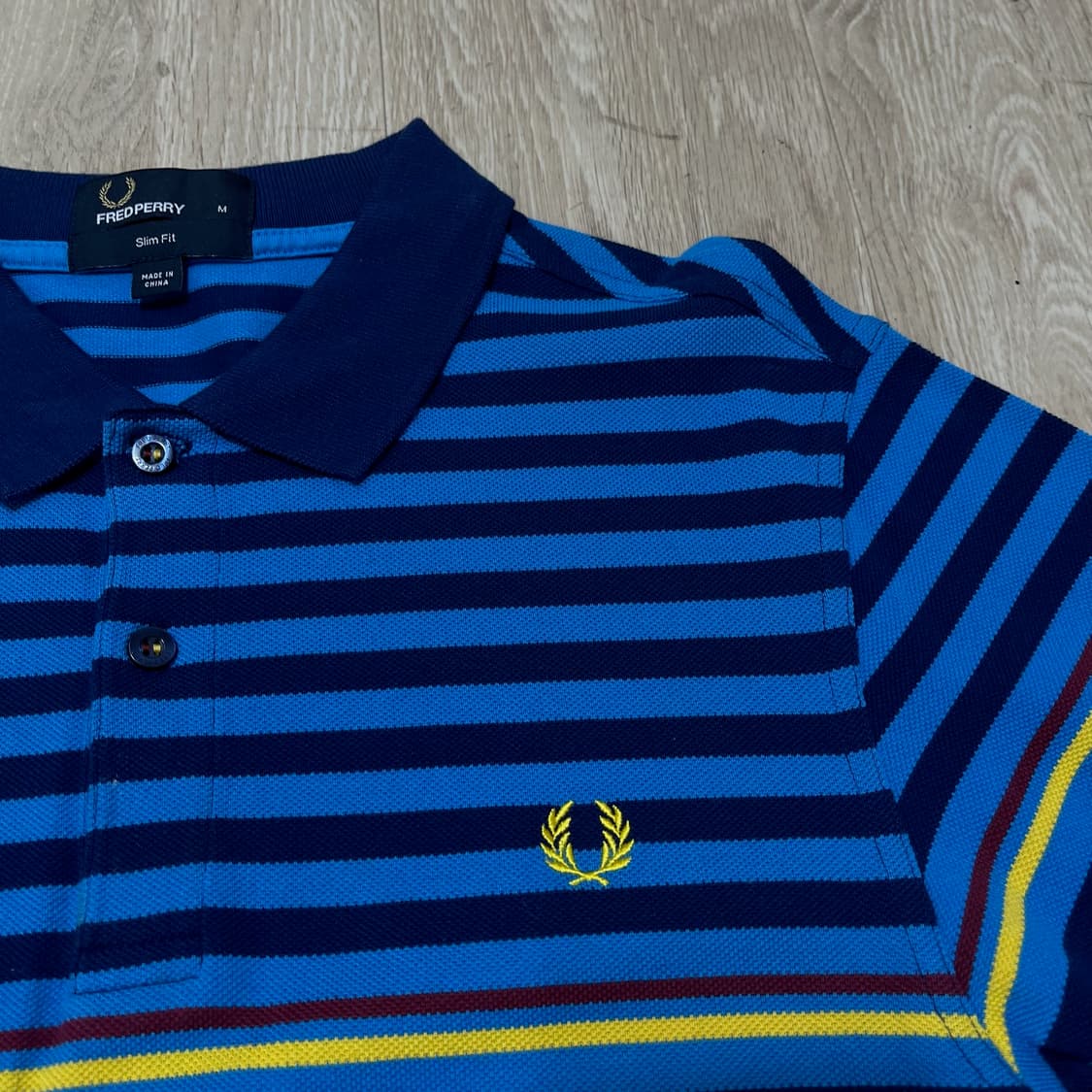 프레드페리 스트라이프 단가라 PK 반팔 카라티 [블루] M/95 상품이미지4