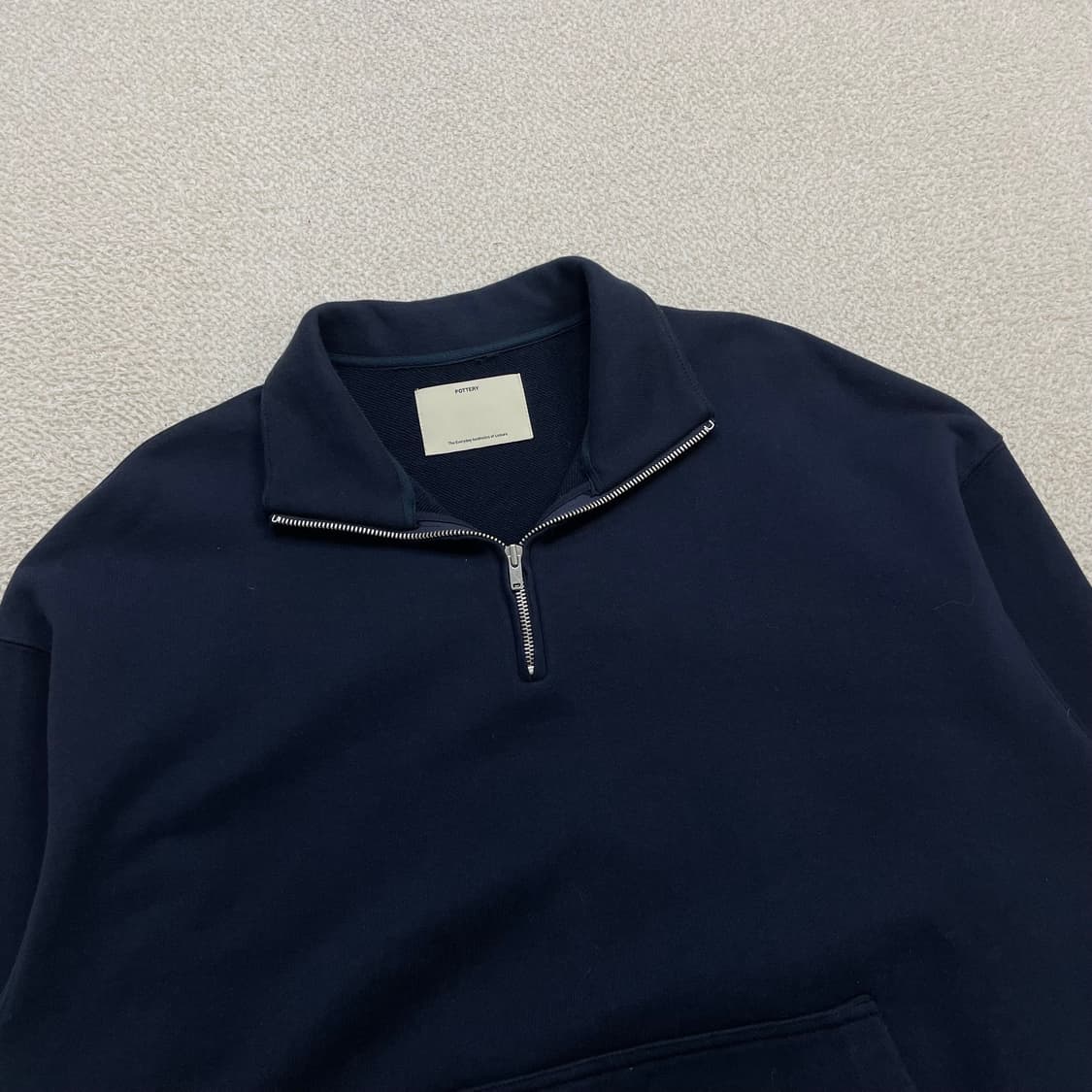 포터리 Pottery 컴포트 하프집업 맨투맨 네이비 상품이미지2
