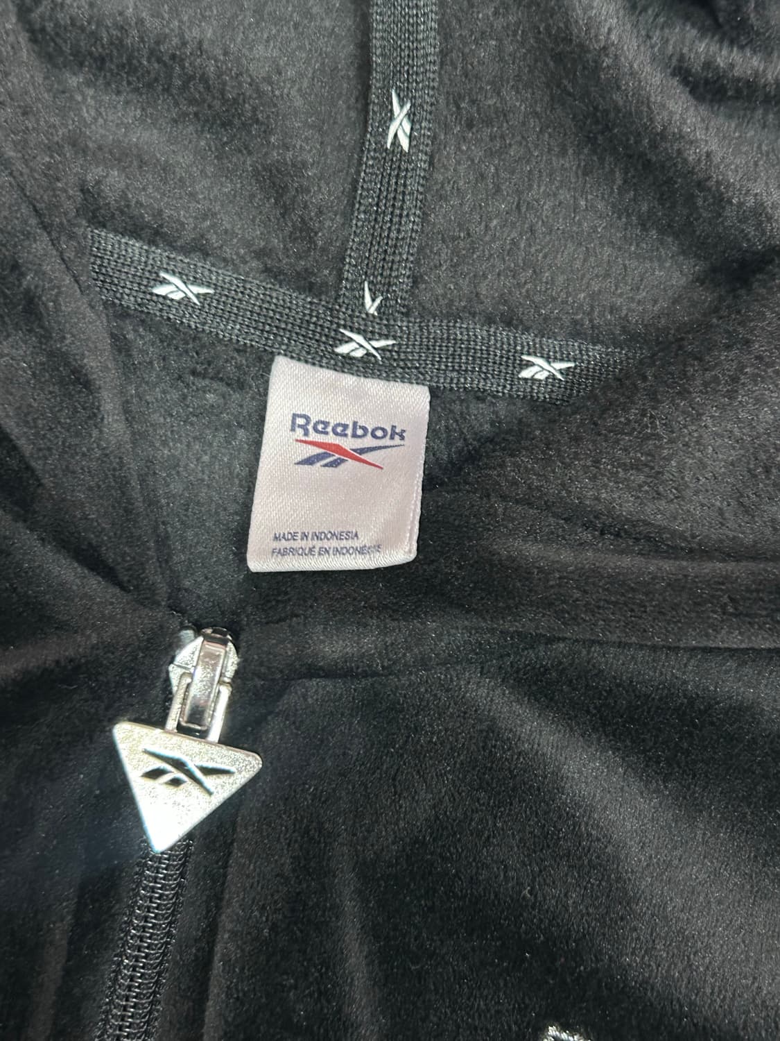 리복 블랙 고급벨벳 갸루 후드집업 상품이미지3