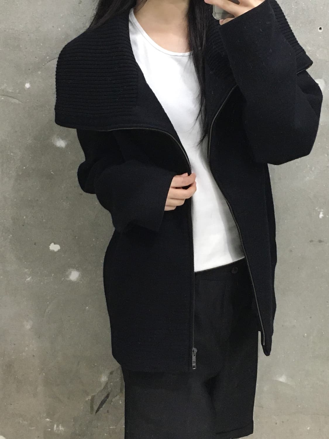 Maison Margiela 메종 마르지엘라 블랙 울 숄카라 코트 상품이미지3