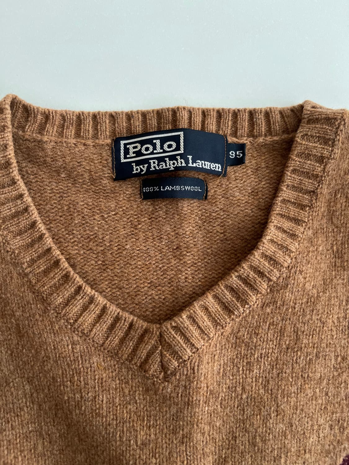95) 폴로 랄프로렌 브이넥 램스울 니트 브라운 상품이미지4