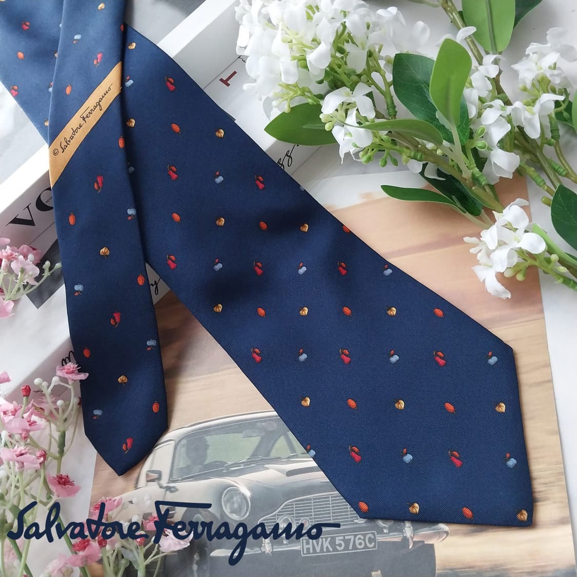 살바토레 페라가모 실크 패턴 넥타이 9.7cm A+등급 K2026 상품이미지2