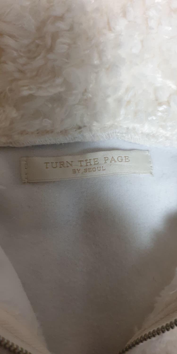 턴 더 페이지 서울 크롭 퍼 후드 집업자켓 크림 (M) 상품이미지2