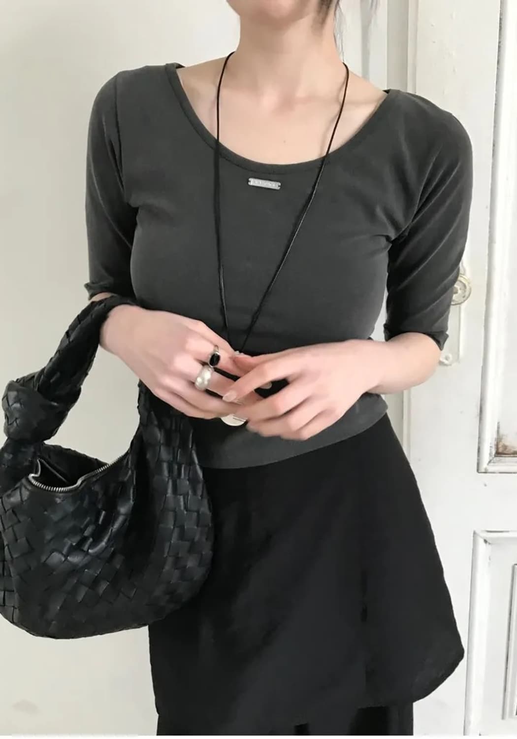 르진주 에일 여리핏 레이어드 투웨이 7부 티셔츠 상품이미지3