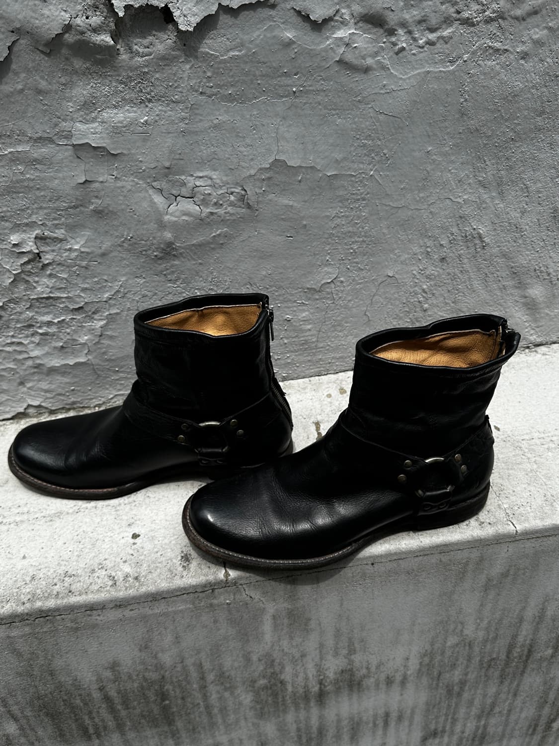 00s FRYE Harness Boots Black Leather 8D 상품이미지7